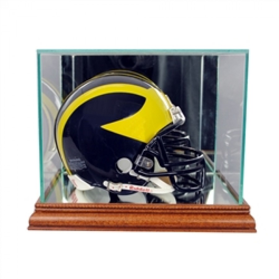 Deluxe real glass mini helmet display